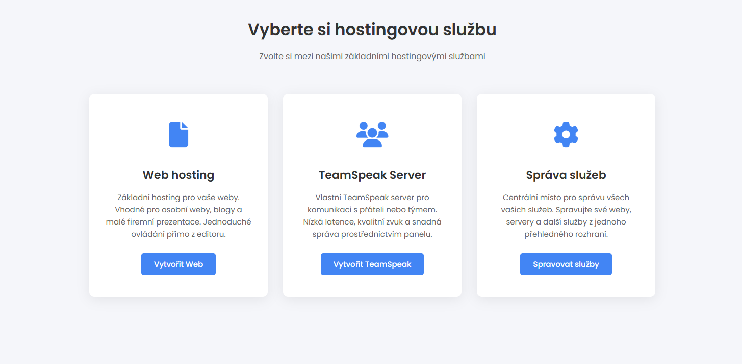 Výběr služby
